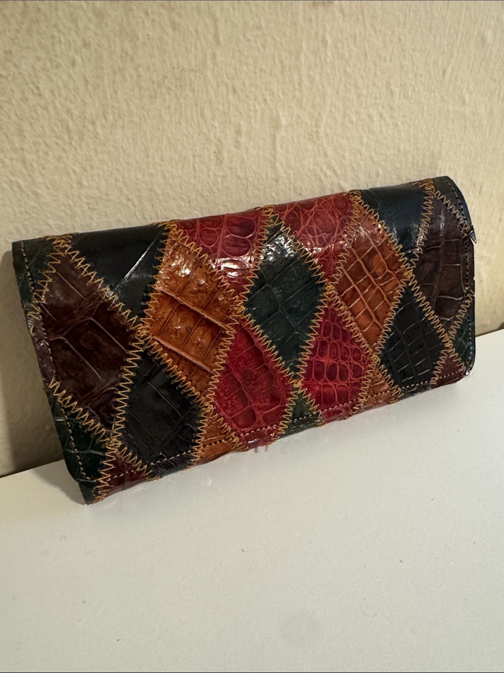NEW | Multi-Color Patchwork Leather Clutch Wallet